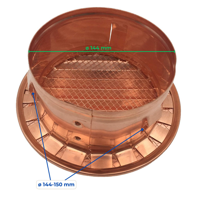 Griglia Aerazione Tonda con Boccaglio (alluminio, rame, plastica)