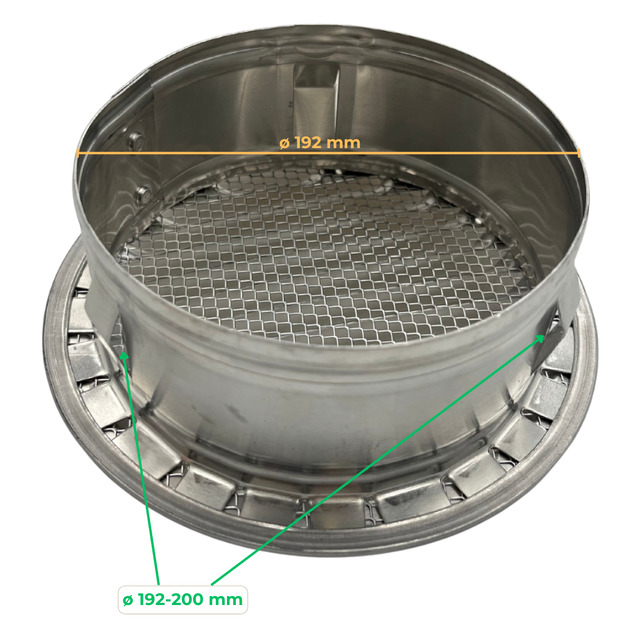 Griglia Aerazione Tonda con Boccaglio (alluminio, rame, plastica)