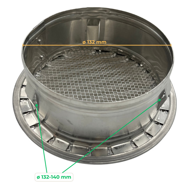 Griglia Aerazione Tonda con Boccaglio (alluminio, rame, plastica)