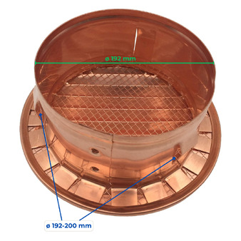 Griglia Aerazione Tonda con Boccaglio (alluminio, rame, plastica)