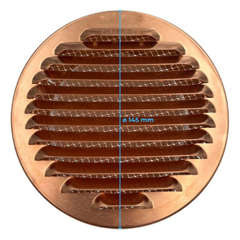 Griglia Aerazione Tonda con Boccaglio (alluminio, rame, plastica)