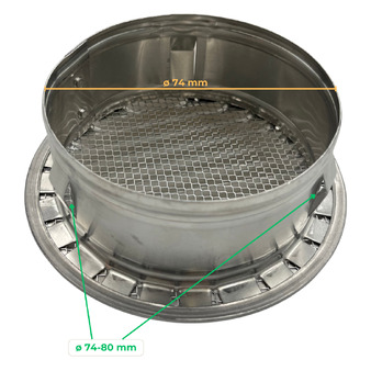 Griglia Aerazione Tonda con Boccaglio (alluminio, rame, plastica)