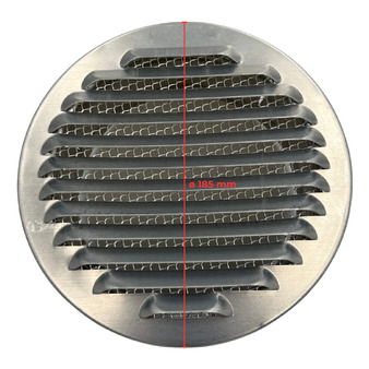 Griglia Aerazione Tonda con Boccaglio (alluminio, rame, plastica)