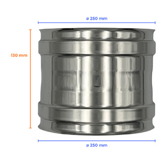 Chinese Chimney Cap Double Wall Stainless Steel AISI 316 , Chimney With Rock Wool Insulation