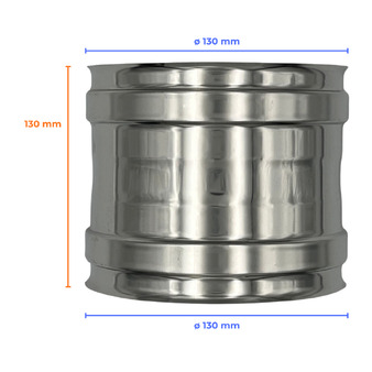 Chinese Chimney Cap Double Wall Stainless Steel AISI 316 , Chimney With Rock Wool Insulation