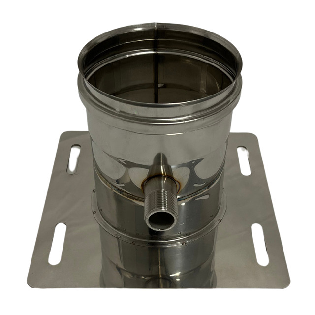 Piastra Base con Scarico Laterale Inox Monoparete AISI 316