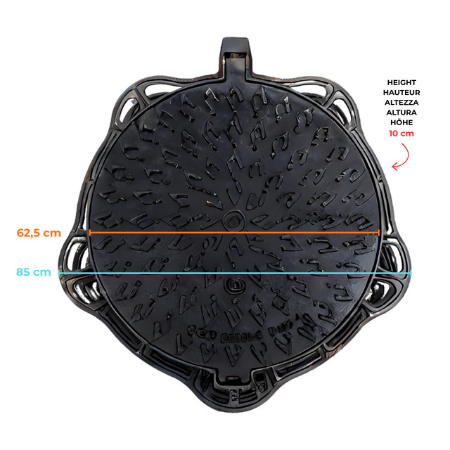 Cast Iron Manhole Cover D400, Manhole Cover With Frame Certified Uni En124-1/2