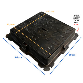 Cast Iron Manhole Cover D400, Manhole Cover With Frame Certified Uni En124-1/2