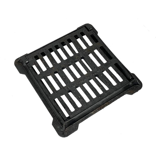Cast Iron Grid C250, Concave Square Drainage Grid With Frame, Equipped With A Safety System With Pressure Closure