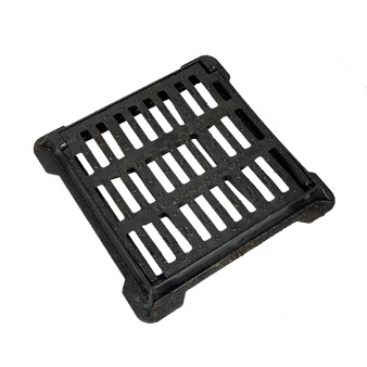 Cast Iron Grid C250, Concave Square Drainage Grid With Frame, Equipped With A Safety System With Pressure Closure