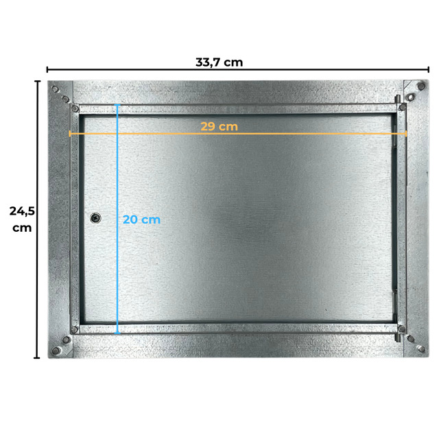 Sportello Di Ispezione In Acciaio AWENTA - 400x500 Mm, Bianco, Chiusura A Scatto, Per Parete - Foto 3