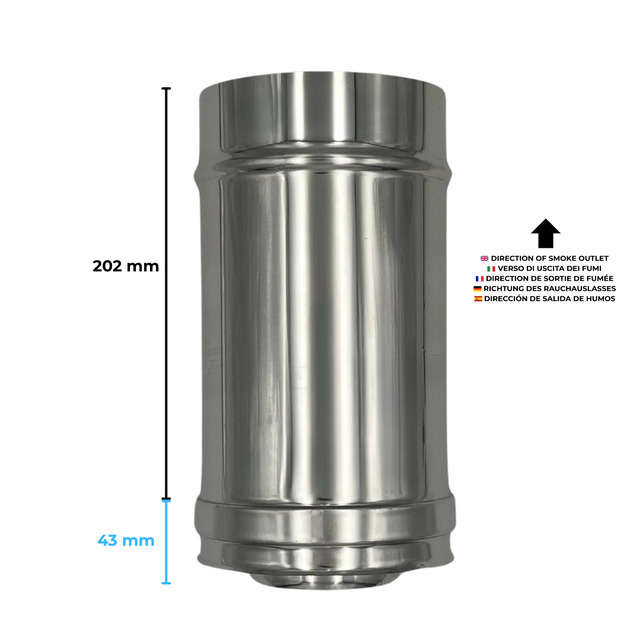 Double Wall Pipe Stainless Steel AISI 316, Chimney With Rock Wool Insulation