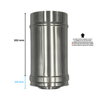 Double Wall Pipe Stainless Steel AISI 316, Chimney With Rock Wool Insulation