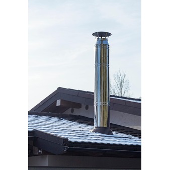 Double Wall Pipe Stainless Steel AISI 316, Chimney With Rock Wool Insulation