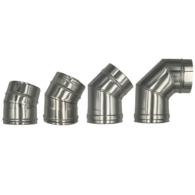 Gomito Doppia Parete Inox AISI 316