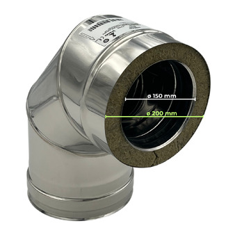 Gomito Doppia Parete Inox AISI 316