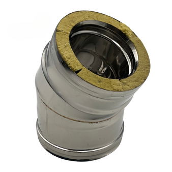 Double Wall Elbow Stainless Steel AISI 316, Chimney With Rock Wool Insulation