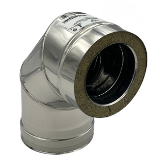 Double Wall Elbow Stainless Steel AISI 316, Chimney With Rock Wool Insulation