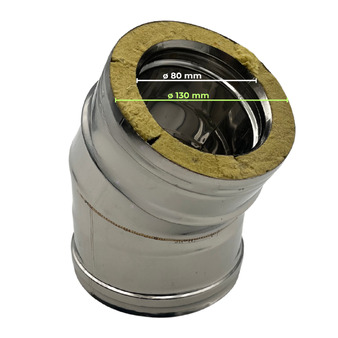 Gomito Doppia Parete Inox AISI 316