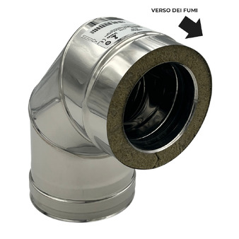 Gomito Doppia Parete Inox AISI 316