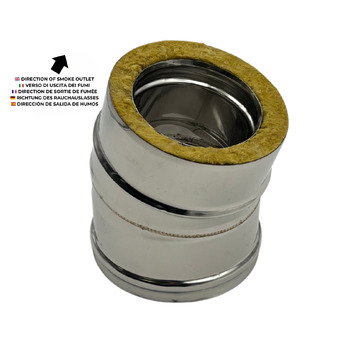 Double Wall Elbow Stainless Steel AISI 316, Chimney With Rock Wool Insulation