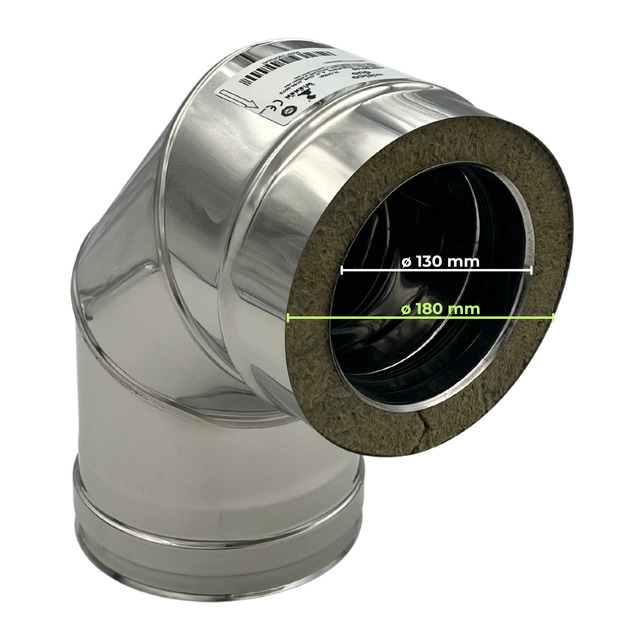 Gomito Doppia Parete Inox AISI 316