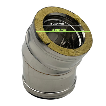 Gomito Doppia Parete Inox AISI 316