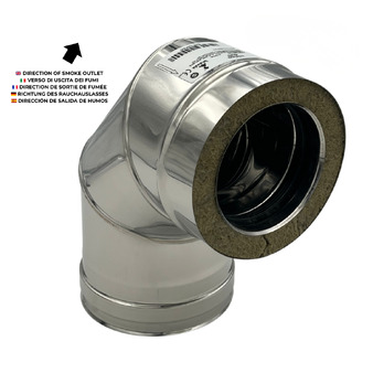 Double Wall Elbow Stainless Steel AISI 316, Chimney With Rock Wool Insulation