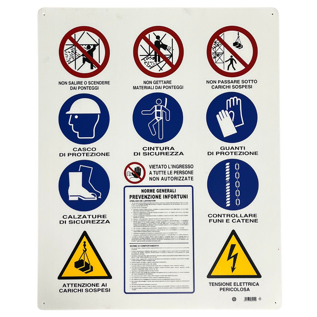 Cartello Cantiere 12 simboli