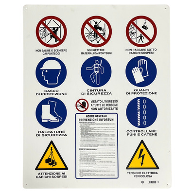 Cartello Cantiere 12 simboli