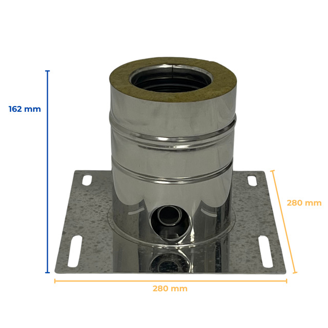Base Plate With Lateral Condensation Drain In Double-Wall Stainless Steel