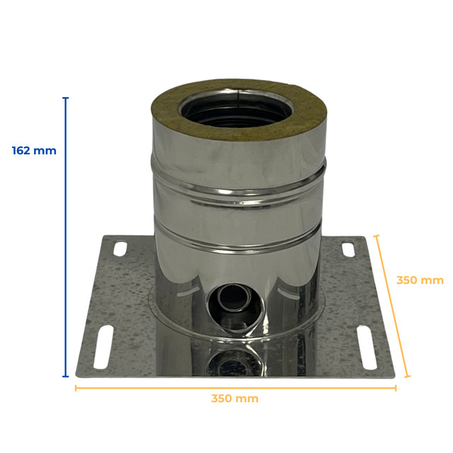Base Plate With Lateral Condensation Drain In Double-Wall Stainless Steel