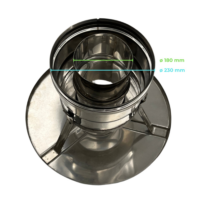 Chinese Chimney Cap Double Wall Stainless Steel AISI 316 , Chimney With Rock Wool Insulation