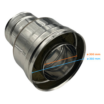 Double-Wall To Single-Wall Stainless Steel Fitting