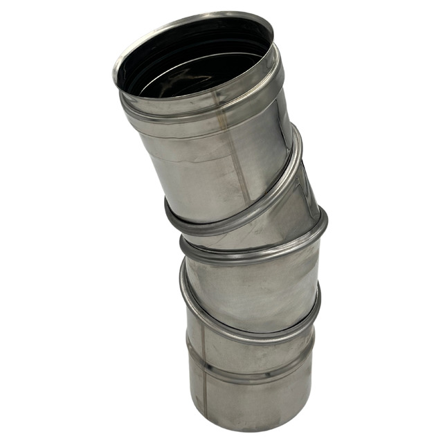 Gomito Girevole Regolabile da 0° a 90° Monoparete Inox AISI 316