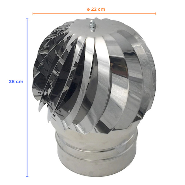 Stainless Steel Rotating Chimney Cowl Cap, Round Base