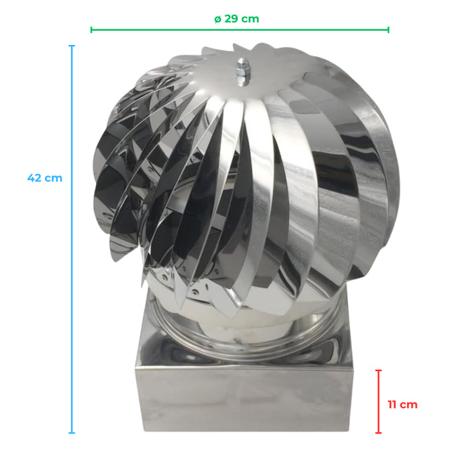 Comignolo Girevole a Base Rettangolare e Quadrata in Acciaio Inox AISI 304