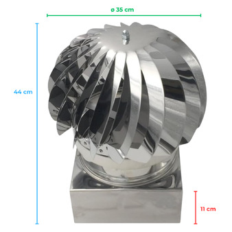 Comignolo Girevole a Base Rettangolare e Quadrata in Acciaio Inox AISI 304