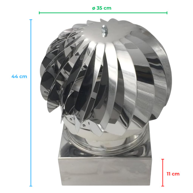 Comignolo Girevole a Base Rettangolare e Quadrata in Acciaio Inox AISI 304